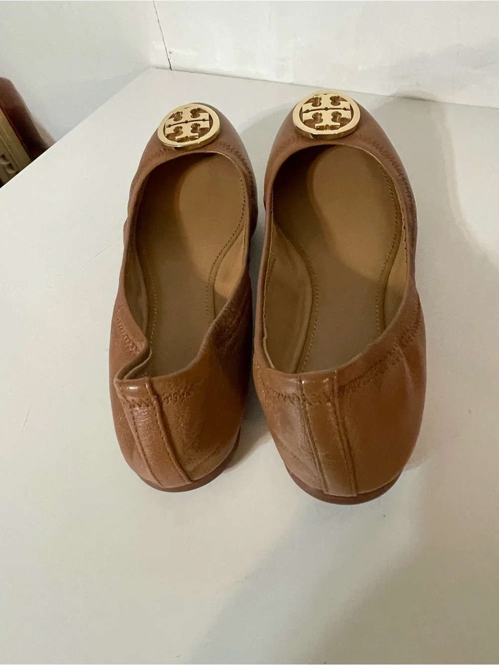 Tory Burch Benton Travel Ballet in Tan